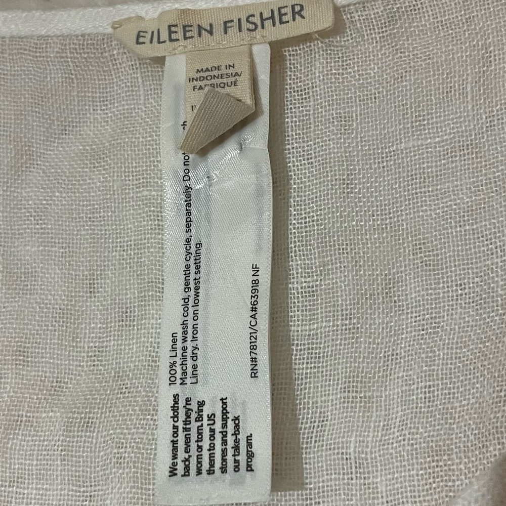 Eileen Fisher Womens Linen Gauze Caftan Cover Up Boxy Fit Lightweight Sz 1X/2X - Picture 7 of 10